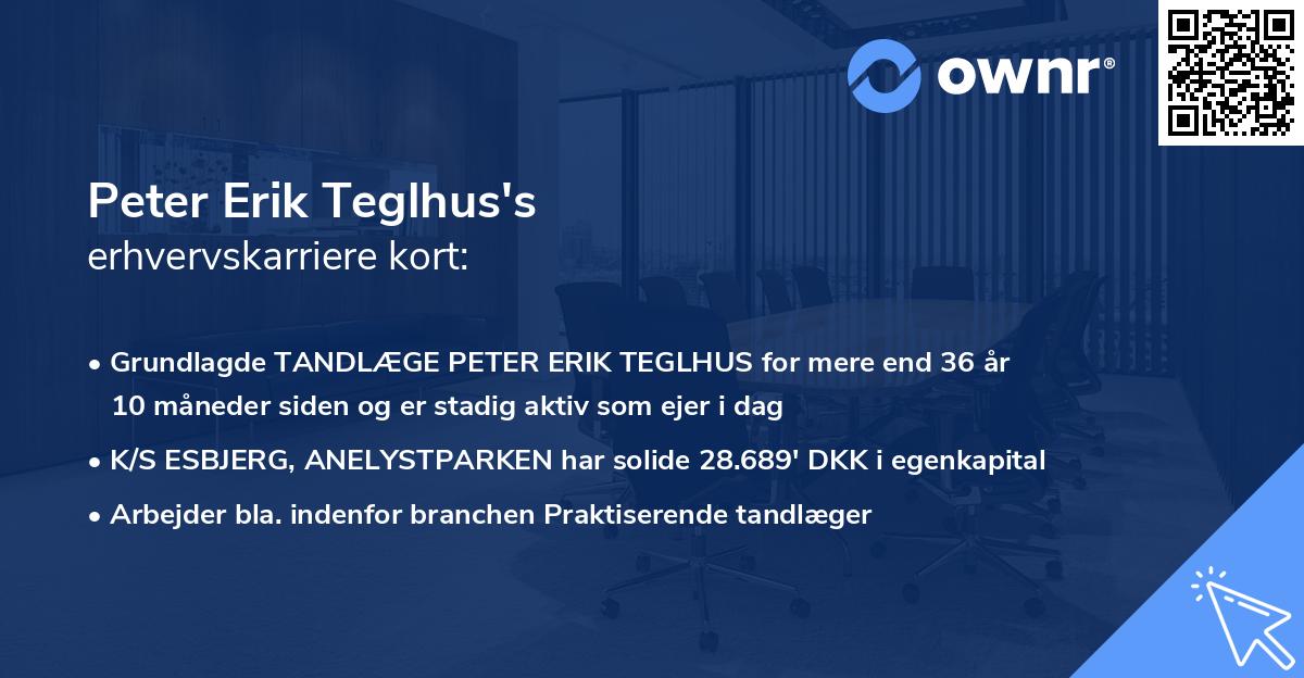 Peter Erik Teglhus's erhvervskarriere kort