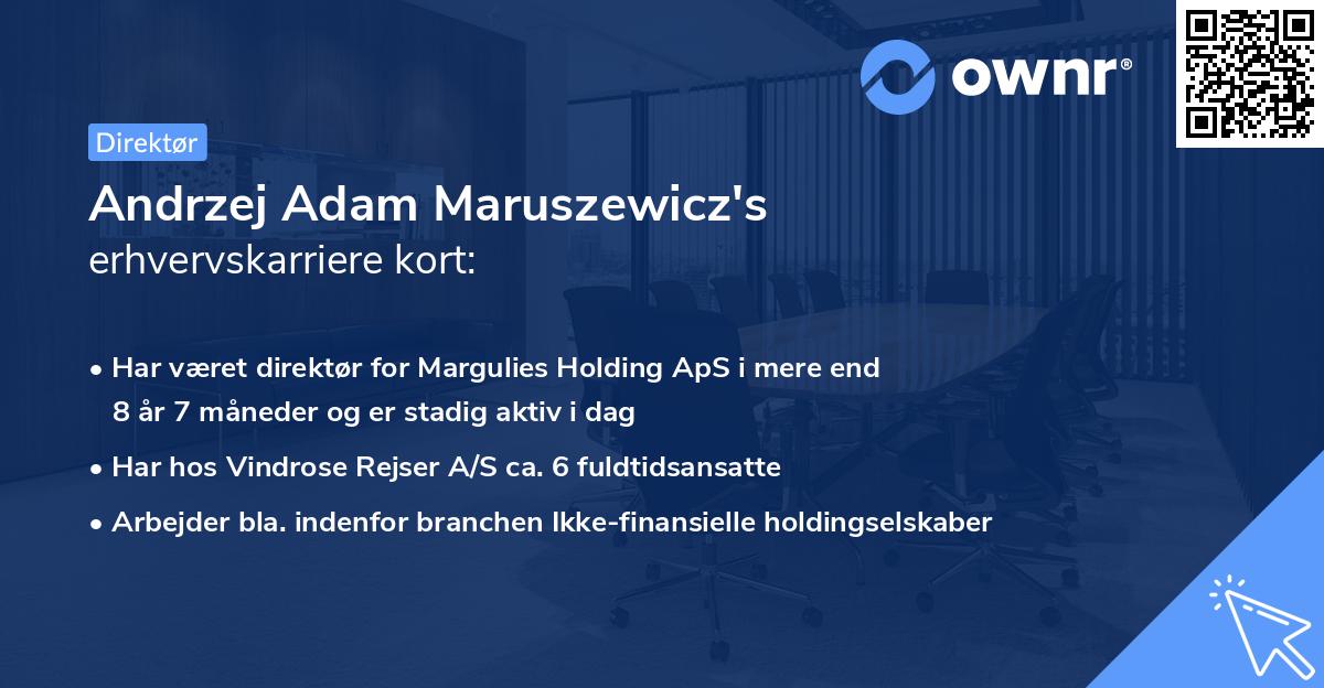 Andrzej Adam Maruszewicz's erhvervskarriere kort