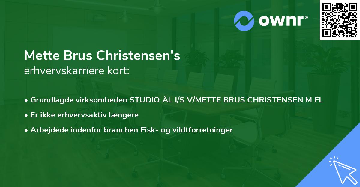 Mette Brus Christensen's erhvervskarriere kort