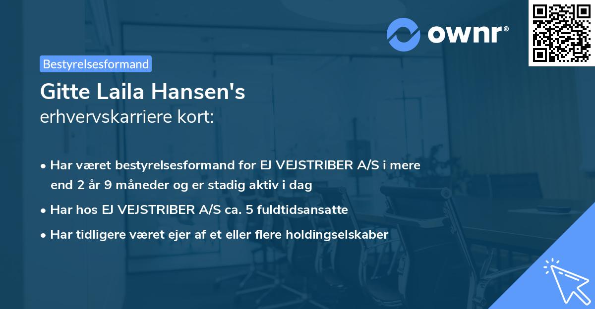 Gitte Laila Hansen's erhvervskarriere kort