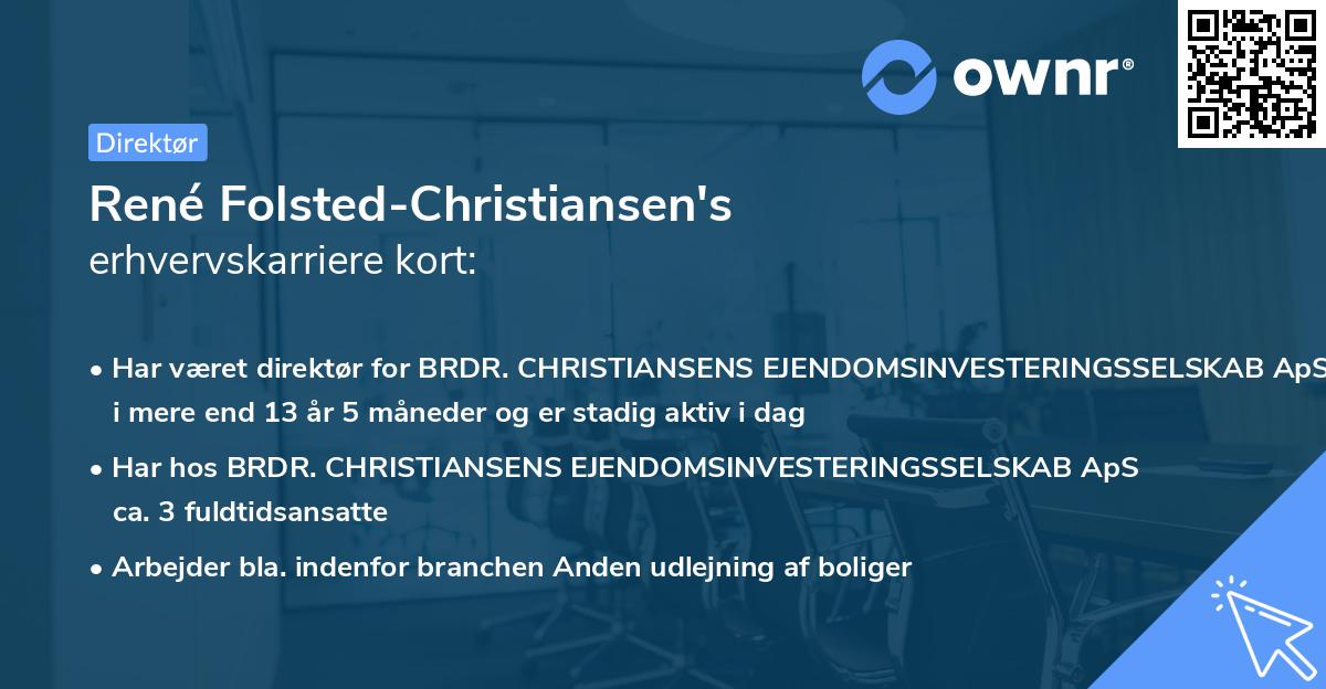 René Folsted-Christiansen's erhvervskarriere kort