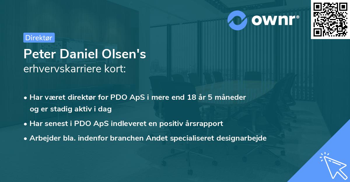 Peter Daniel Olsen's erhvervskarriere kort