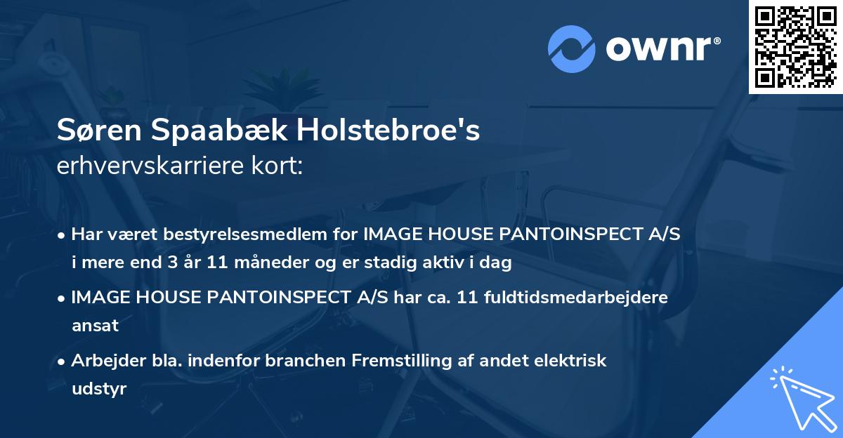 Søren Spaabæk Holstebroe's erhvervskarriere kort