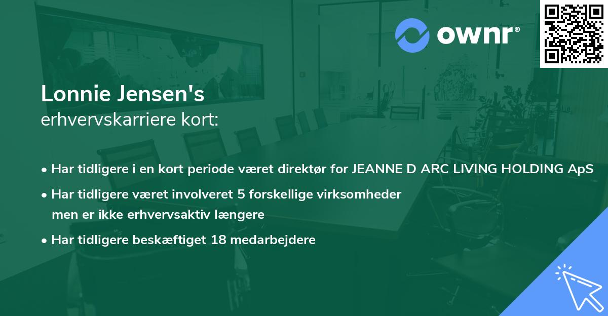Lonnie Jensen's erhvervskarriere kort