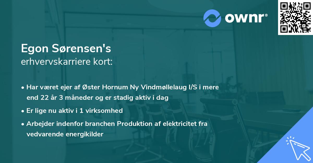 Egon Sørensen's erhvervskarriere kort