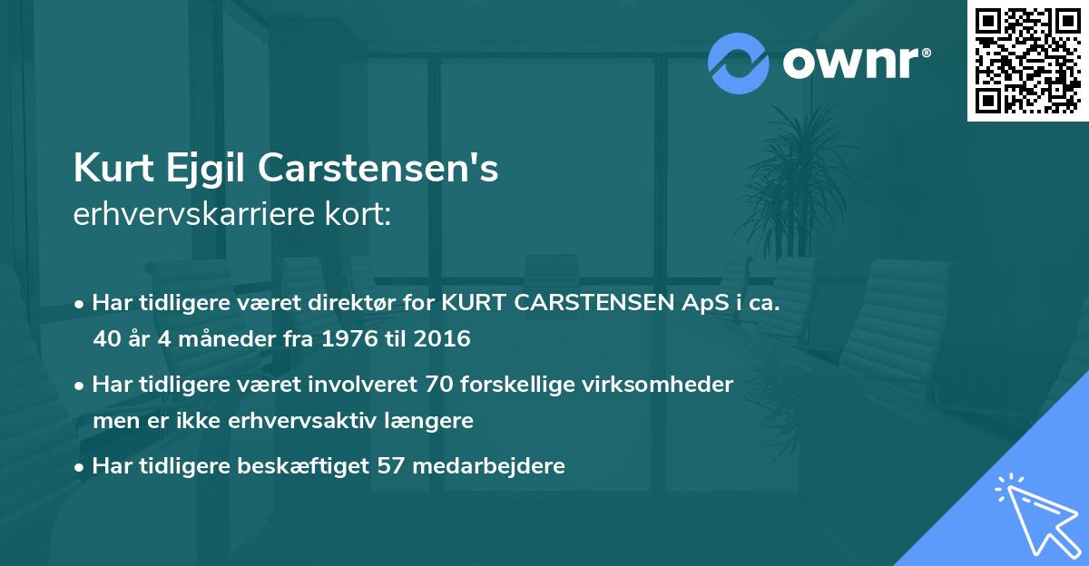 Kurt Ejgil Carstensen's erhvervskarriere kort