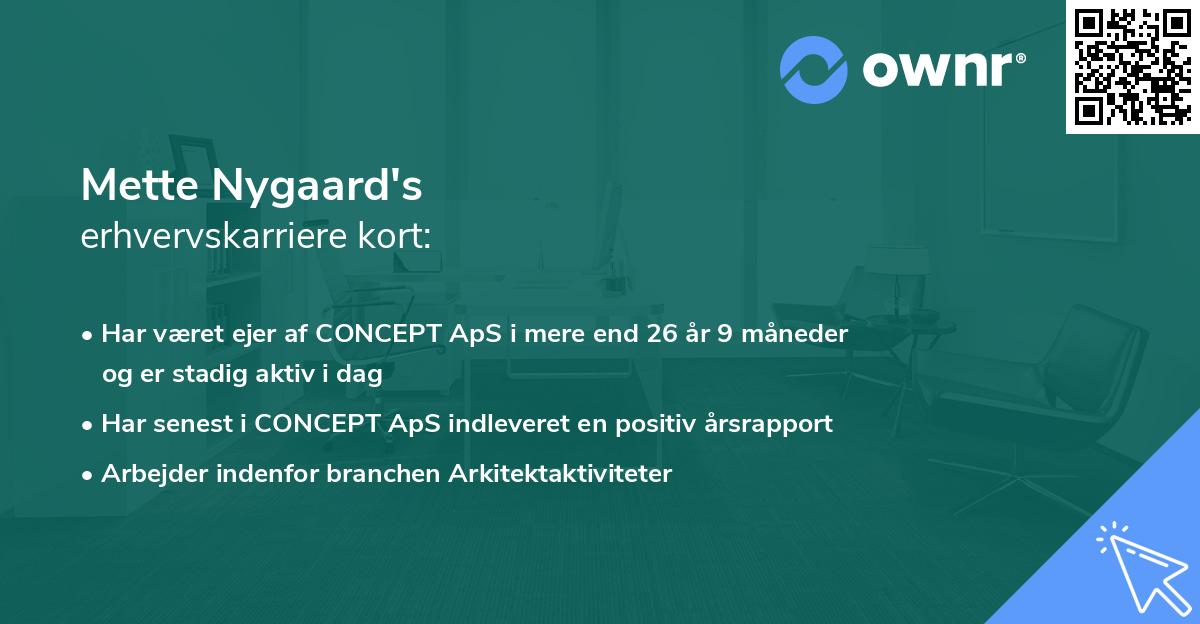Mette Nygaard's erhvervskarriere kort
