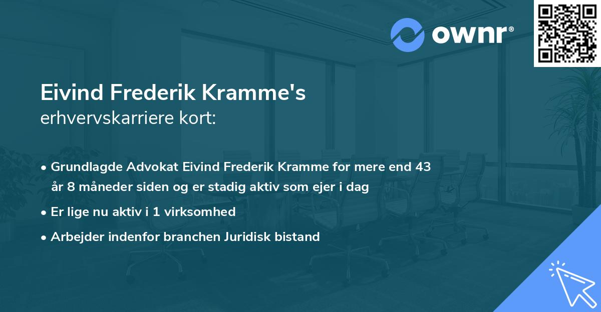 Eivind Frederik Kramme's erhvervskarriere kort