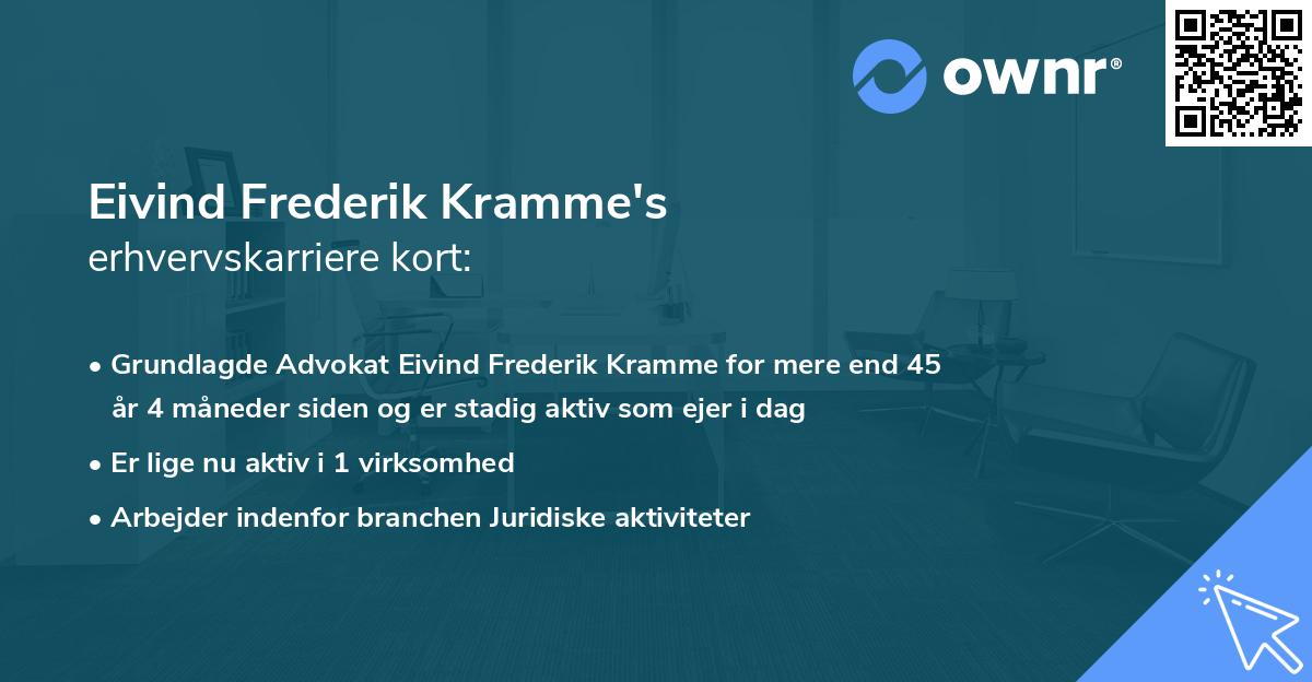 Eivind Frederik Kramme's erhvervskarriere kort