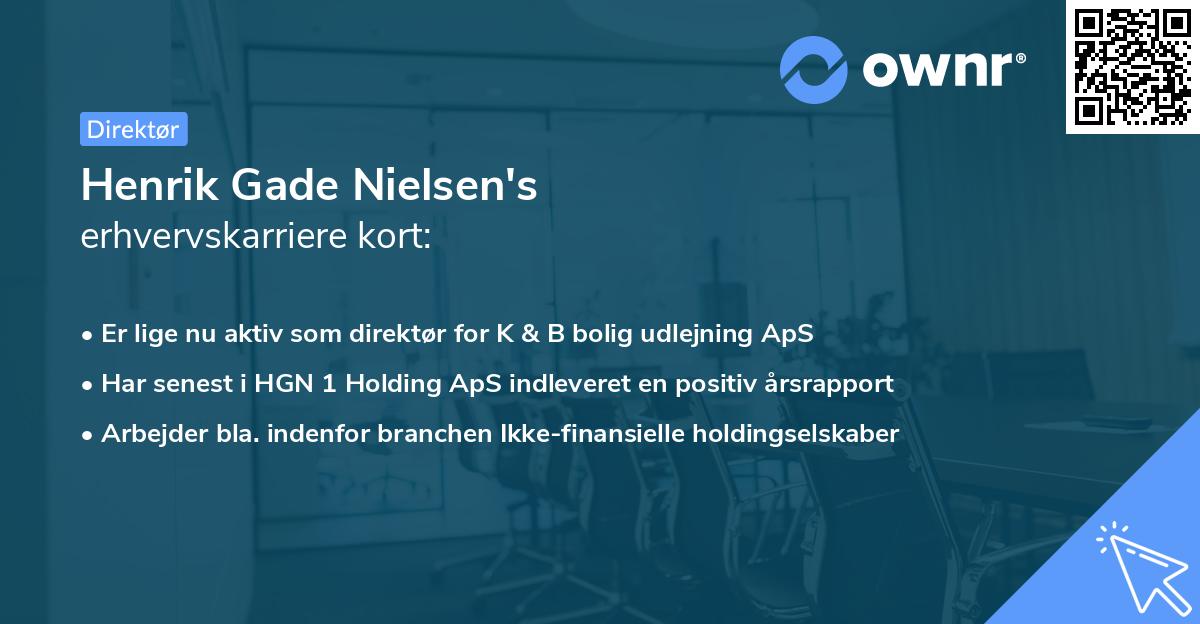 Henrik Gade Nielsen's erhvervskarriere kort