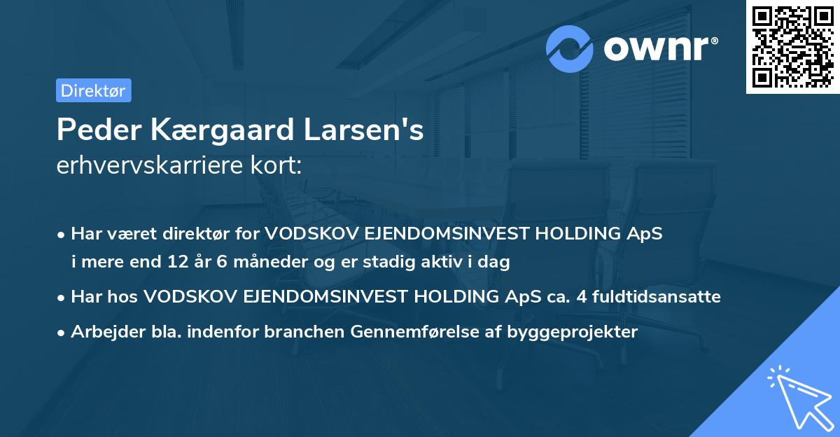 Peder Kærgaard Larsen's erhvervskarriere kort