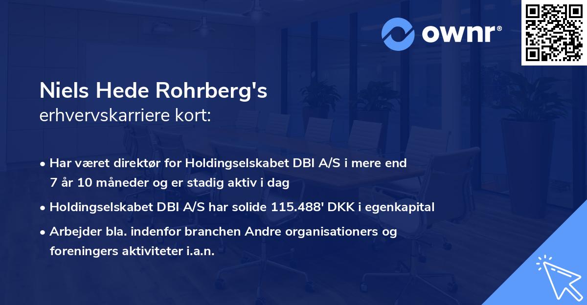 Niels Hede Rohrberg's erhvervskarriere kort