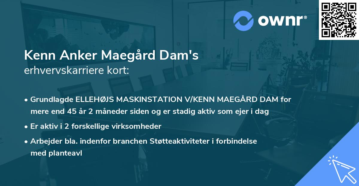 Kenn Anker Maegård Dam's erhvervskarriere kort