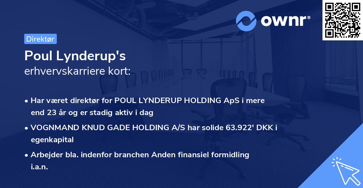 Poul Lynderup's erhvervskarriere kort