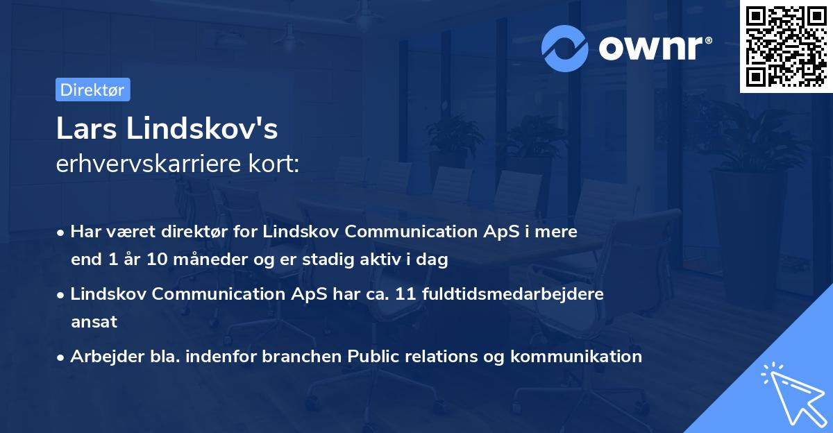 Lars Lindskov's erhvervskarriere kort