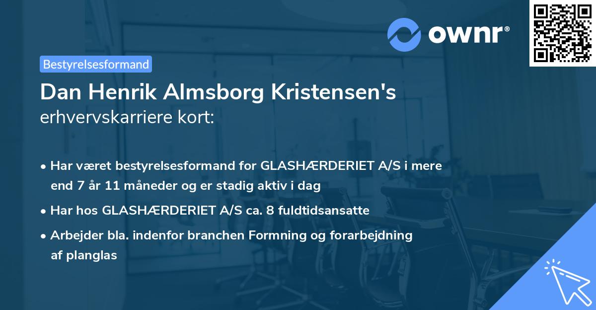 Dan Henrik Almsborg Kristensen's erhvervskarriere kort