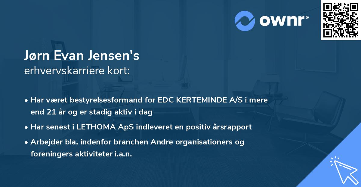 Jørn Evan Jensen's erhvervskarriere kort