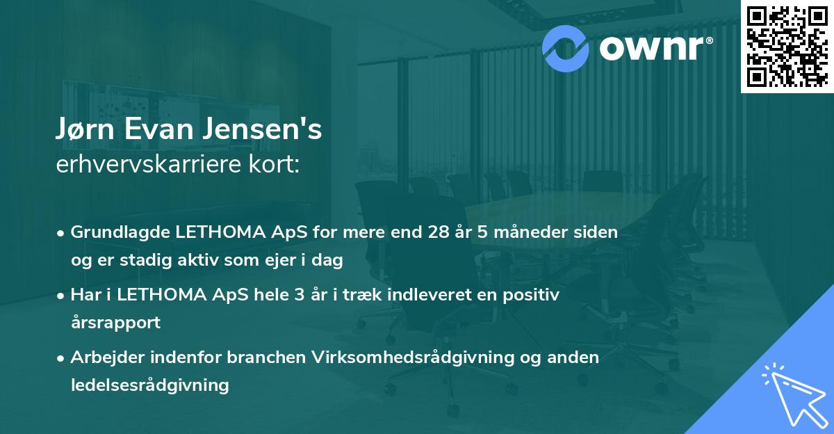 Jørn Evan Jensen's erhvervskarriere kort