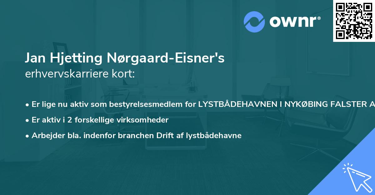 Jan Hjetting Nørgaard-Eisner's erhvervskarriere kort