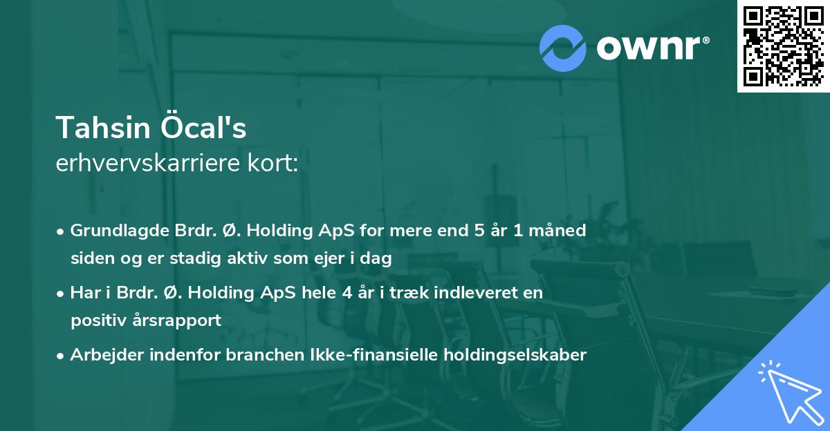 Tahsin Öcal's erhvervskarriere kort