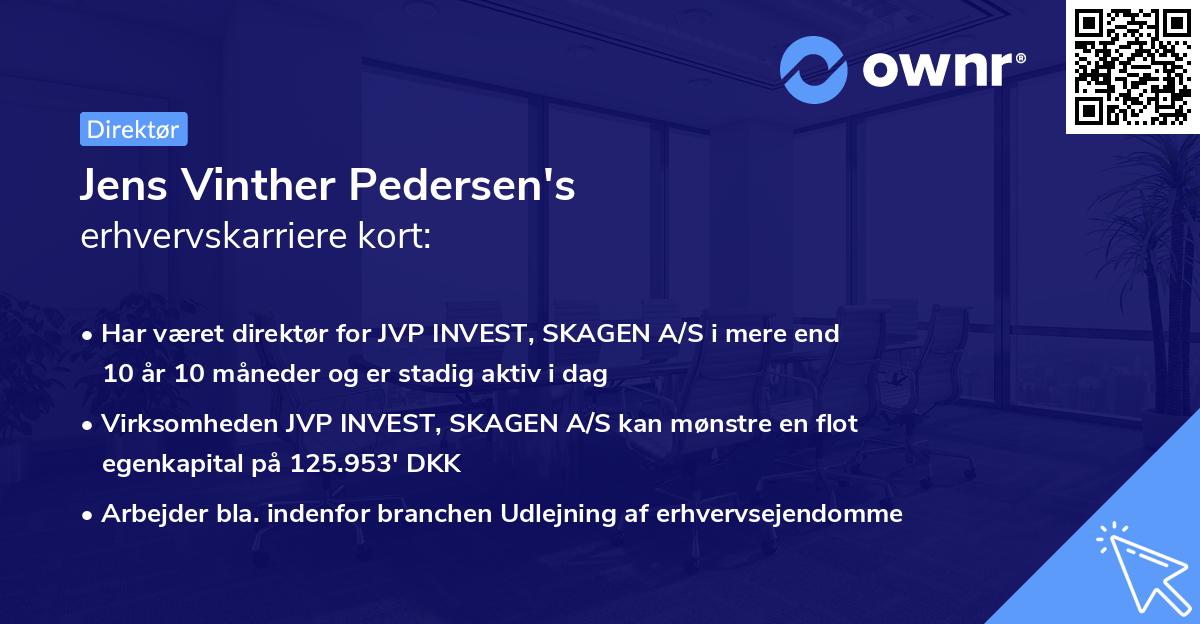Jens Vinther Pedersen's erhvervskarriere kort