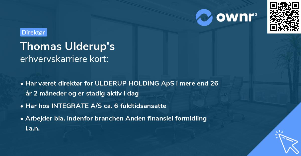 Thomas Ulderup's erhvervskarriere kort