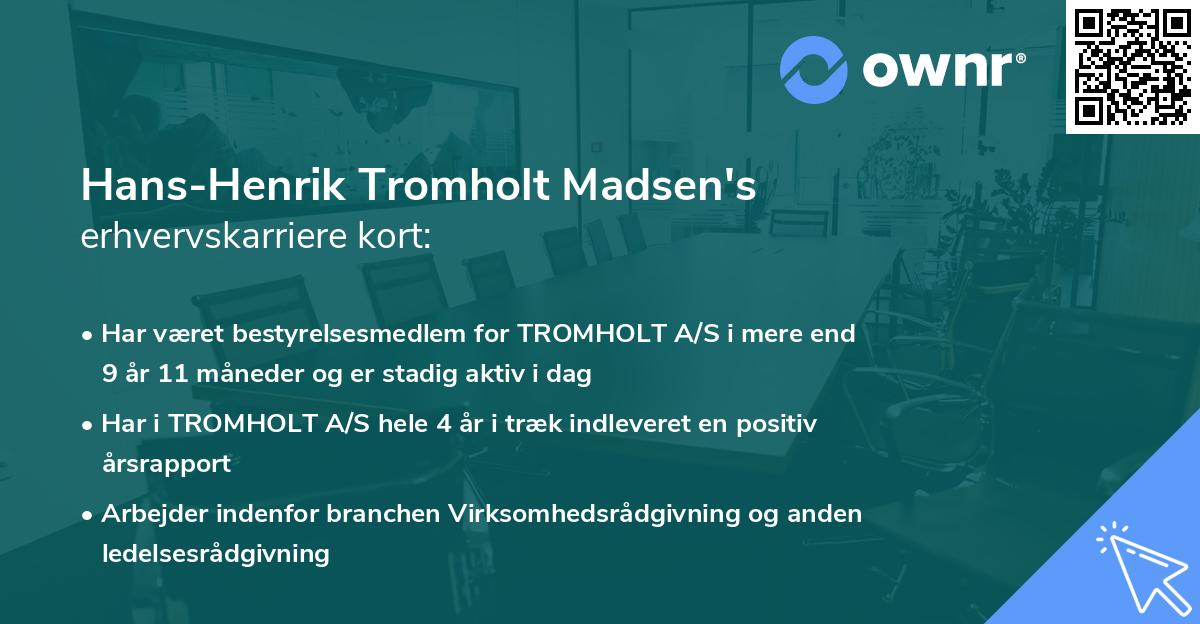 Hans-Henrik Tromholt Madsen's erhvervskarriere kort