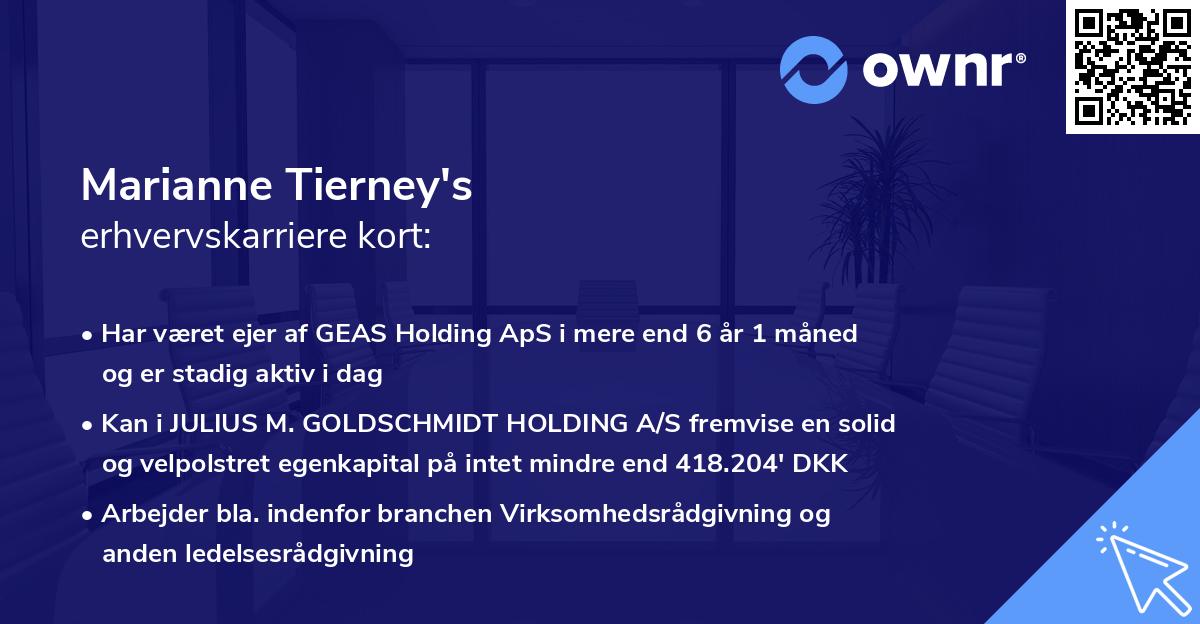 Marianne Tierney's erhvervskarriere kort