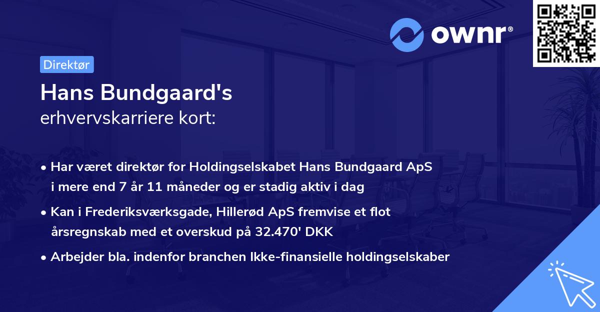 Hans Bundgaard's erhvervskarriere kort