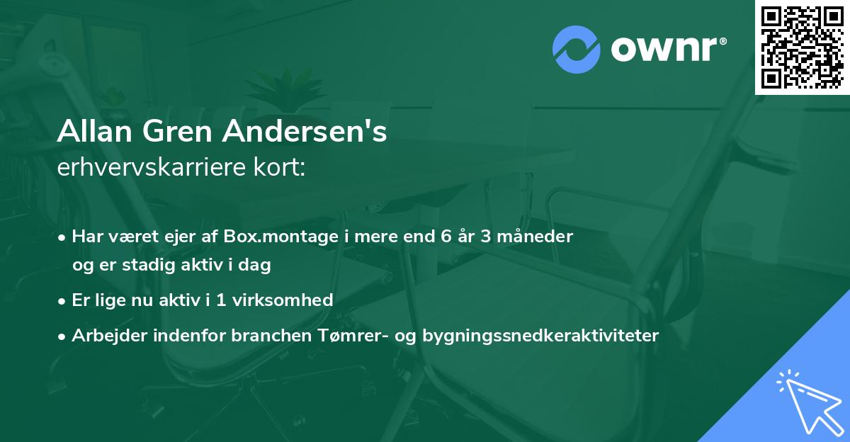 Allan Gren Andersen's erhvervskarriere kort