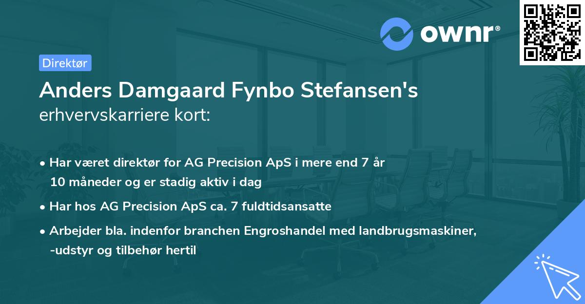 Anders Damgaard Fynbo Stefansen's erhvervskarriere kort