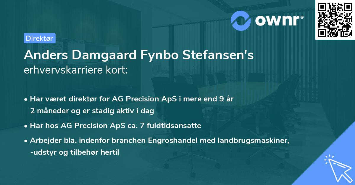 Anders Damgaard Fynbo Stefansen's erhvervskarriere kort