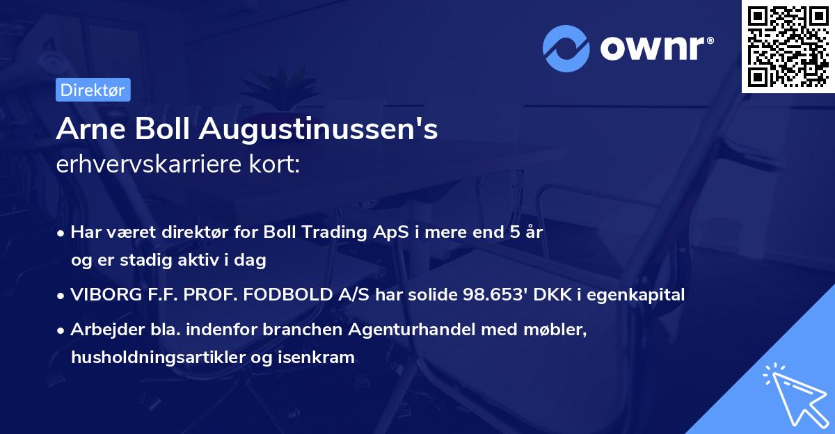 Arne Boll Augustinussen's erhvervskarriere kort