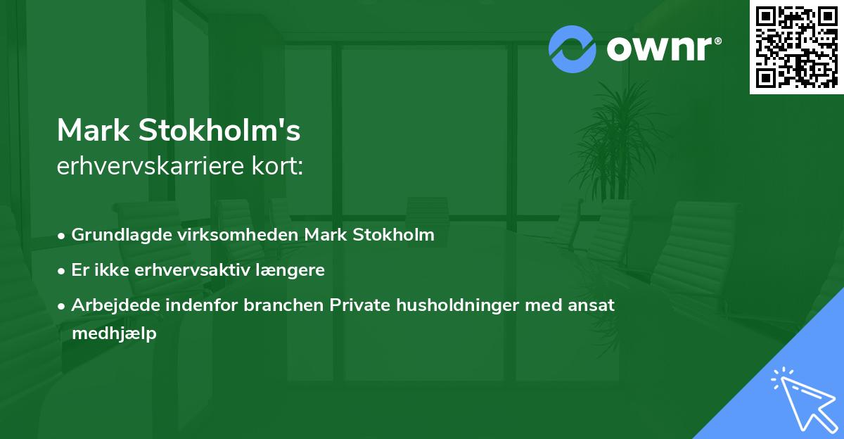 Mark Stokholm's erhvervskarriere kort