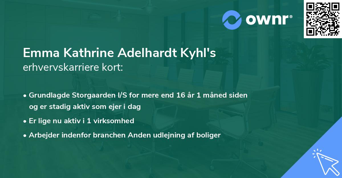 Emma Kathrine Adelhardt Kyhl's erhvervskarriere kort