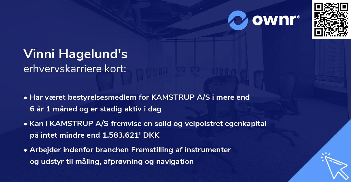 Vinni Hagelund's erhvervskarriere kort