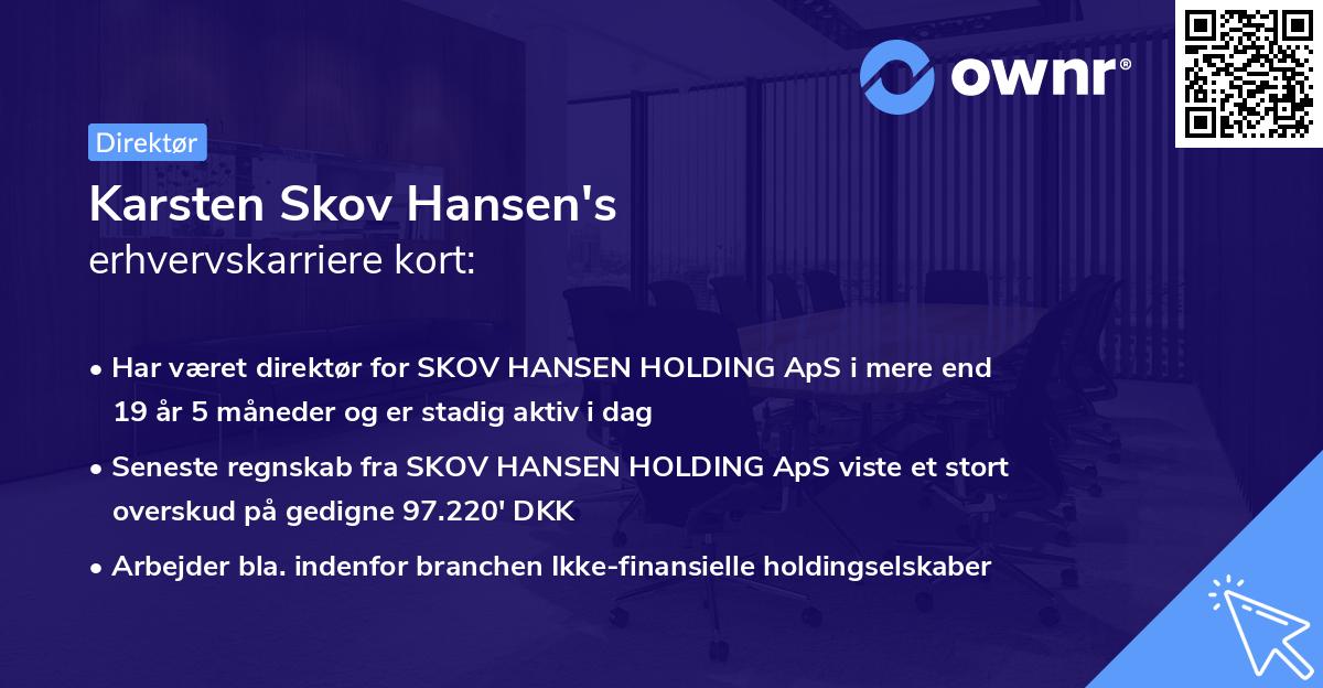 Karsten Skov Hansen's erhvervskarriere kort