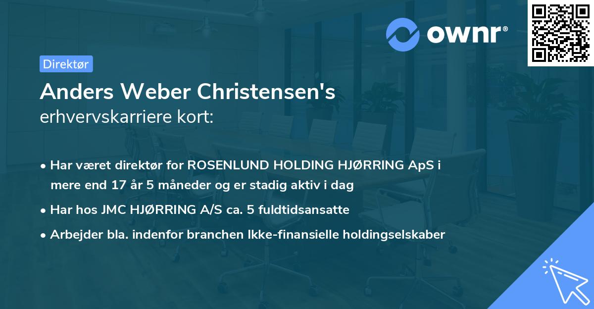 Anders Weber Christensen's erhvervskarriere kort