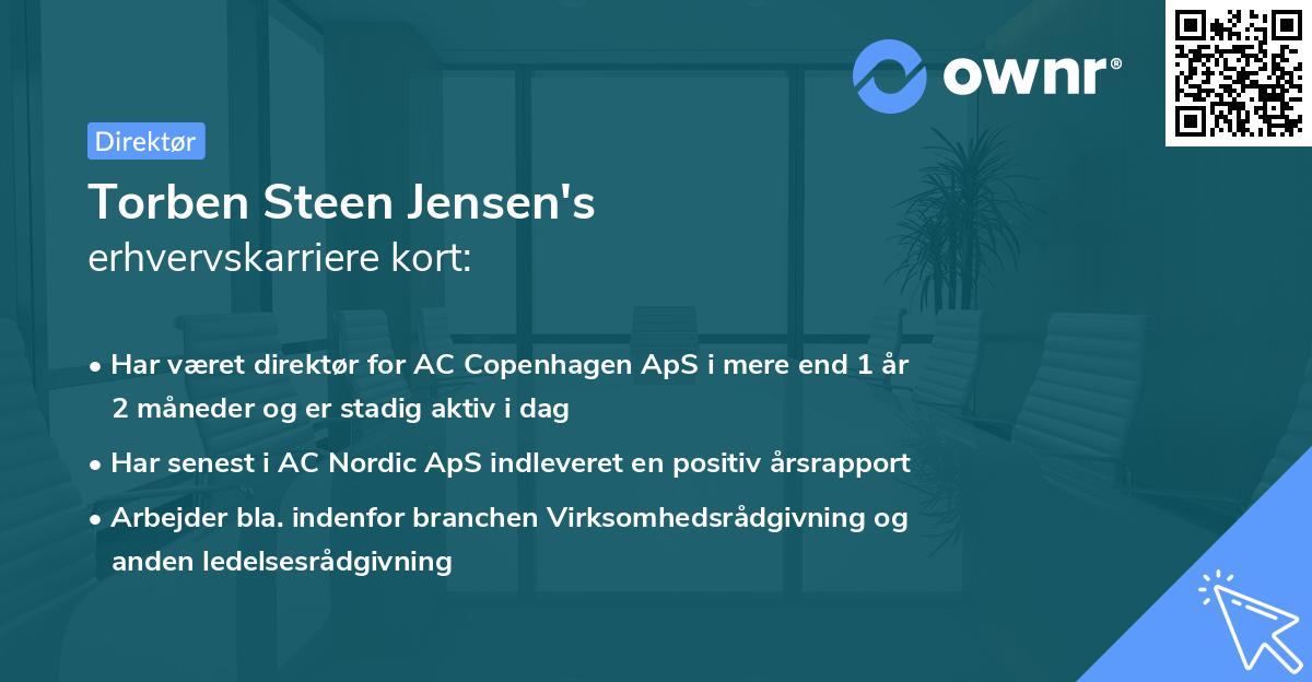 Torben Steen Jensen's erhvervskarriere kort
