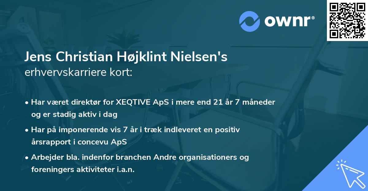 Jens Christian Højklint Nielsen's erhvervskarriere kort