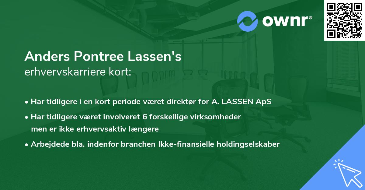 Anders Pontree Lassen's erhvervskarriere kort