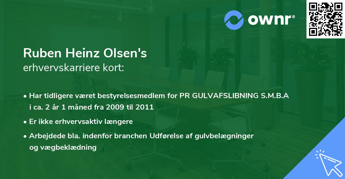 Ruben Heinz Olsen's erhvervskarriere kort