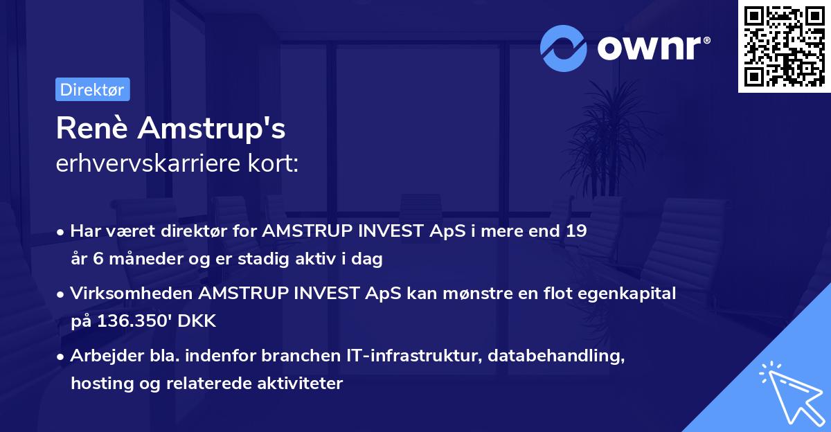 Renè Amstrup's erhvervskarriere kort