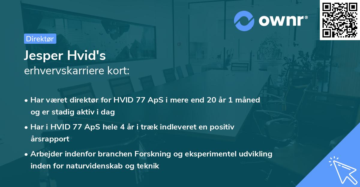 Jesper Hvid's erhvervskarriere kort