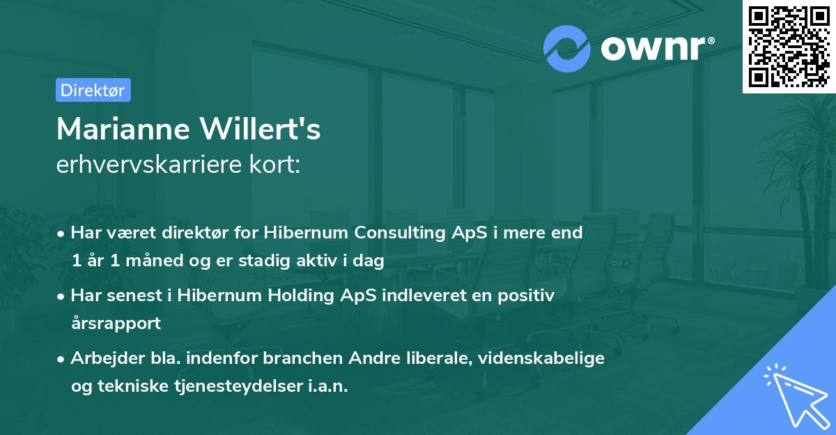 Marianne Willert's erhvervskarriere kort