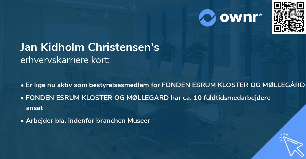 Jan Kidholm Christensen's erhvervskarriere kort