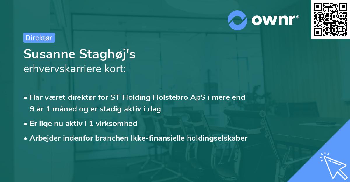 Susanne Staghøj's erhvervskarriere kort