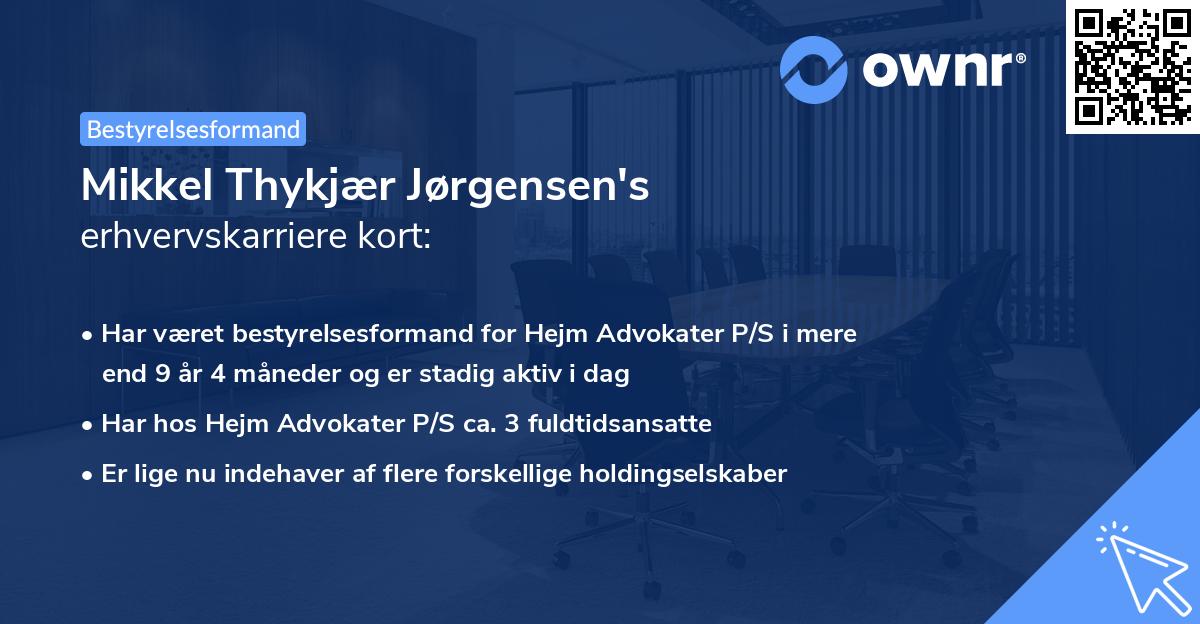 Mikkel Thykjær Jørgensen's erhvervskarriere kort