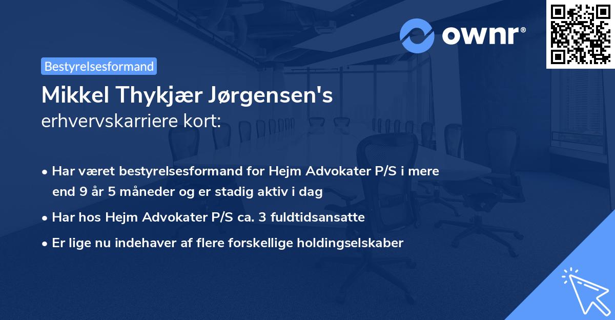 Mikkel Thykjær Jørgensen's erhvervskarriere kort