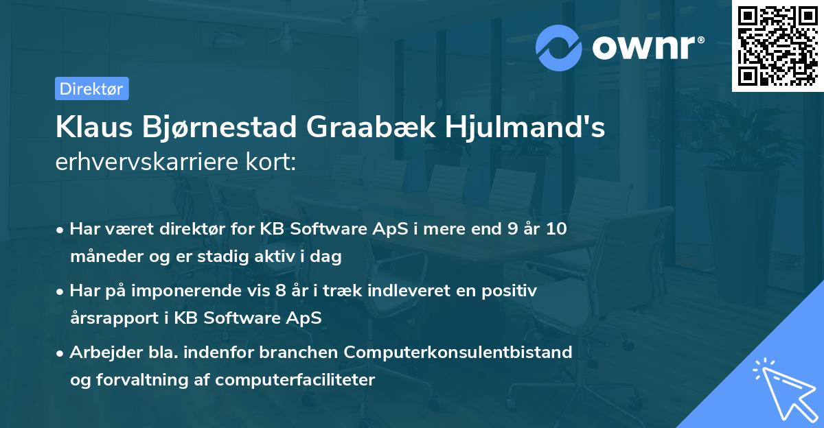Klaus Bjørnestad Graabæk Hjulmand's erhvervskarriere kort
